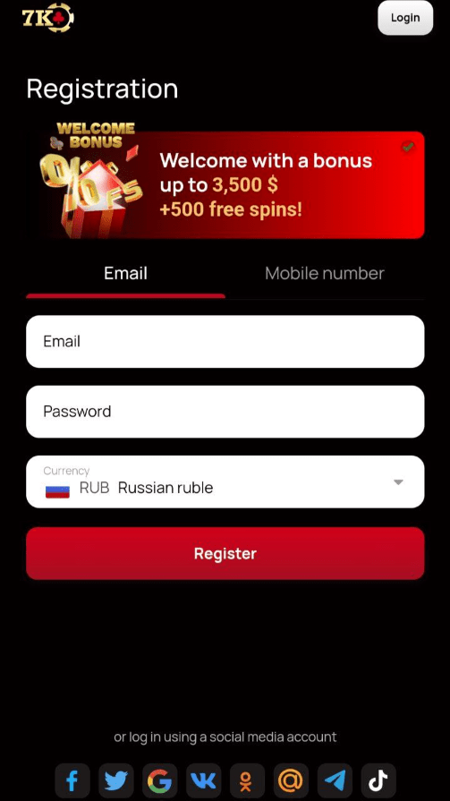Мобильная версия Casino 7K